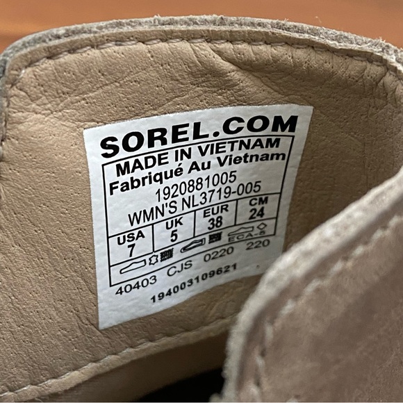 SOREL NL3719-005 Emelie Chelsea Waterproof Booties in  Quarry Gray/Taupe Size 7 - Picture 16 of 16
